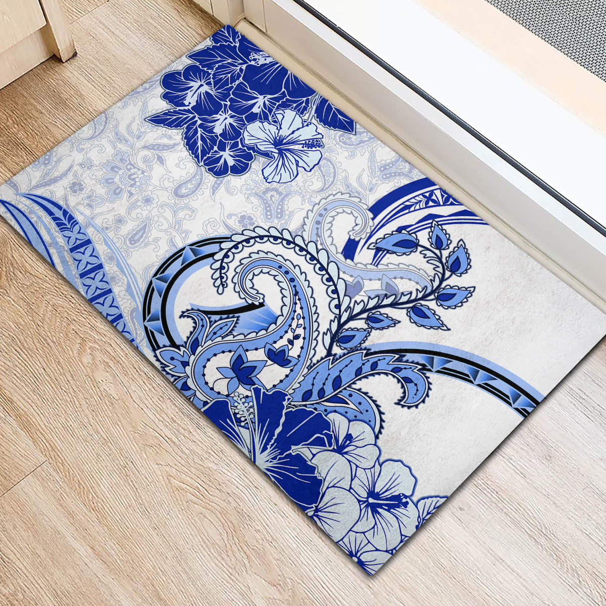 Polynesia Paisley Rubber Doormat Mix Navy Polynesian Pattern LT05 - Polynesian Pride