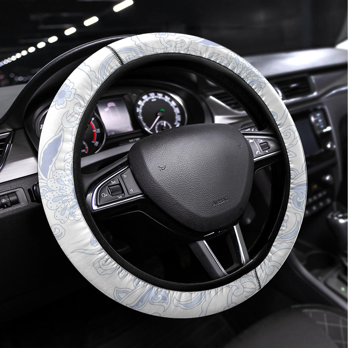 Polynesia Paisley Steering Wheel Cover Mix Navy Polynesian Pattern LT05 Universal Fit Navy - Polynesian Pride