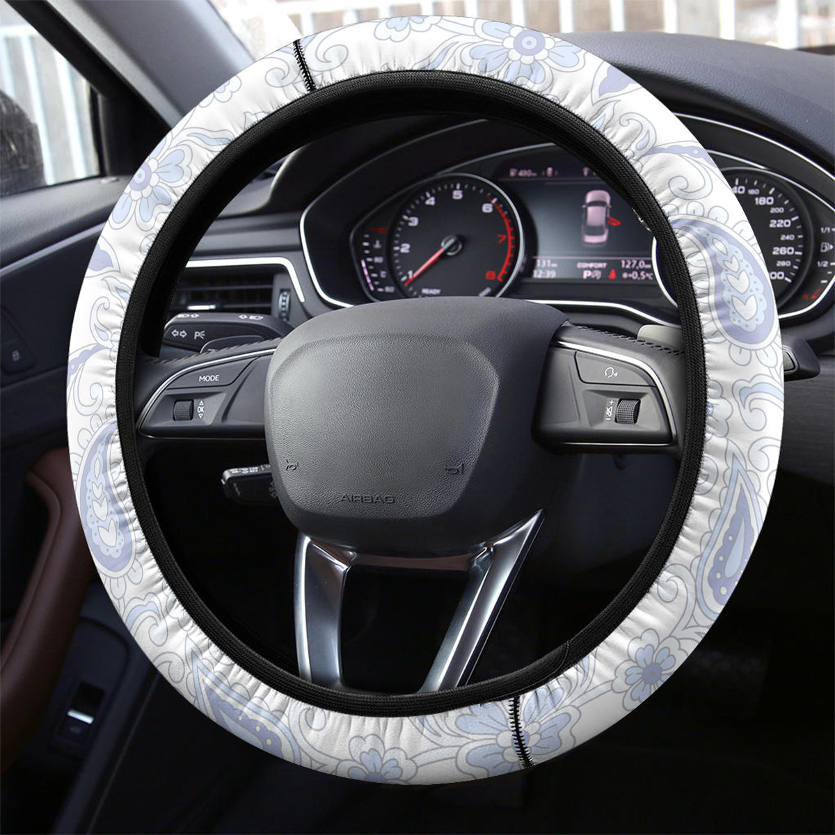 Polynesia Paisley Steering Wheel Cover Mix Navy Polynesian Pattern LT05 - Polynesian Pride
