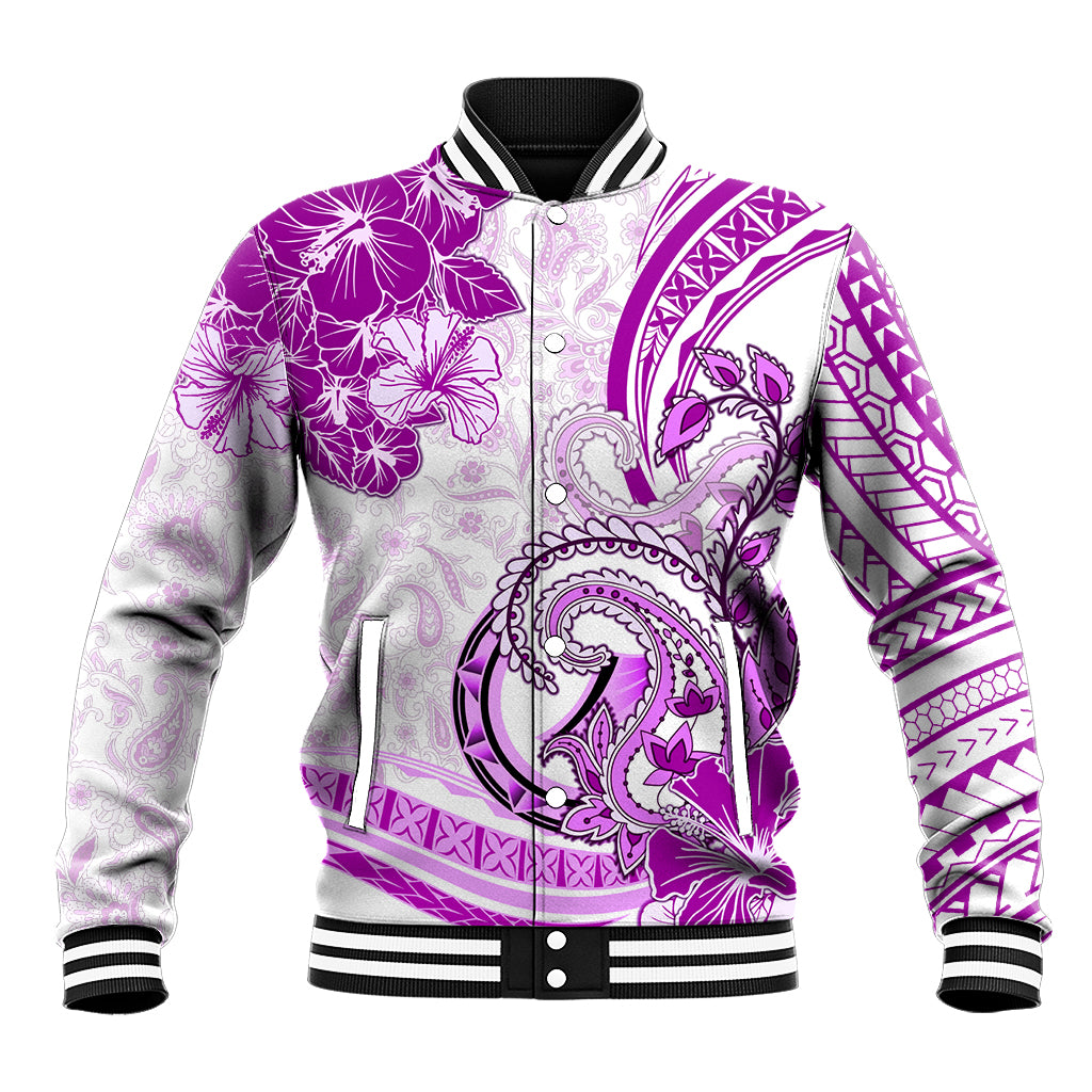 Polynesia Paisley Baseball Jacket Mix Pink Polynesian Pattern LT05 Unisex Pink - Polynesian Pride