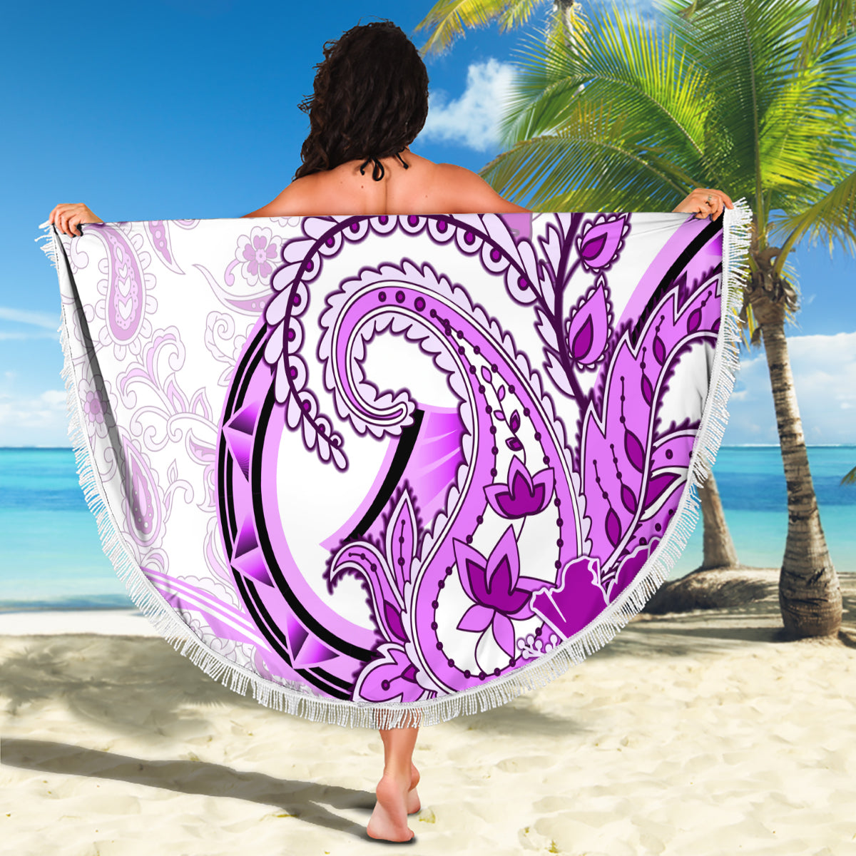 Polynesia Paisley Beach Blanket Mix Pink Polynesian Pattern LT05 - Polynesian Pride