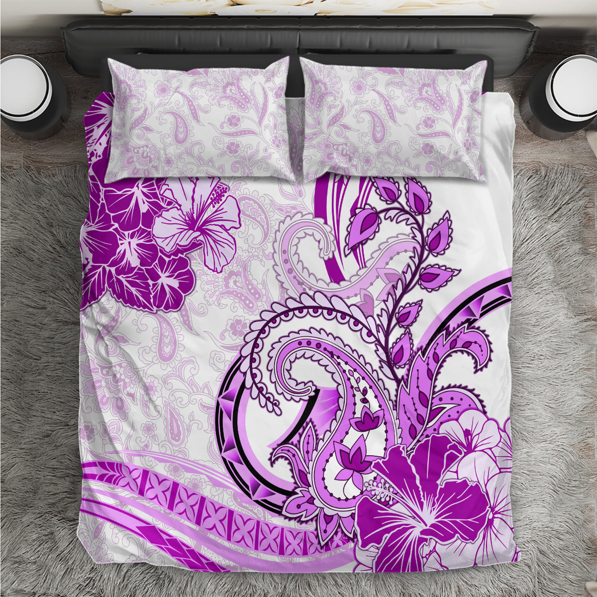 Polynesia Paisley Bedding Set Mix Pink Polynesian Pattern