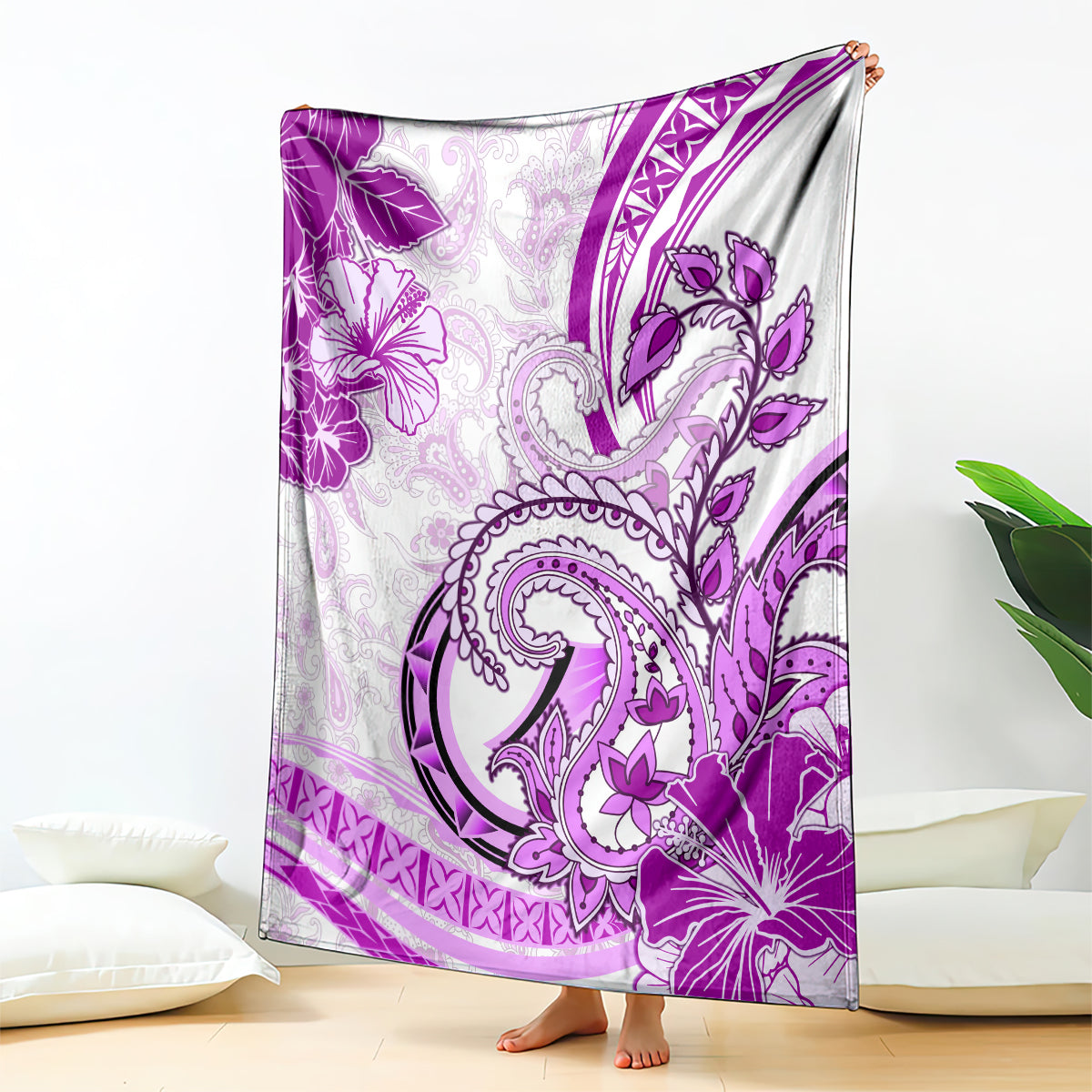 Polynesia Paisley Blanket Mix Pink Polynesian Pattern LT05 - Polynesian Pride