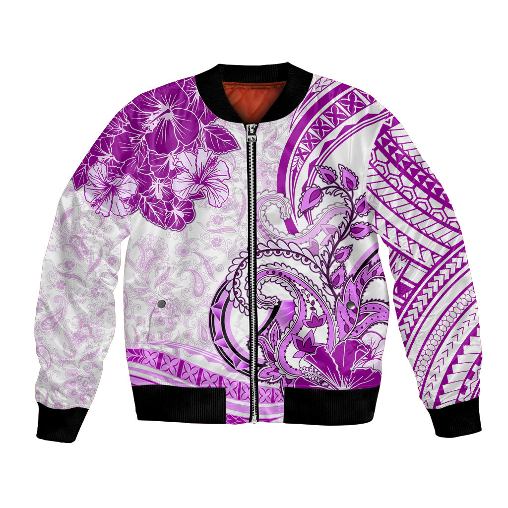 Polynesia Paisley Bomber Jacket Mix Pink Polynesian Pattern LT05 Unisex Pink - Polynesian Pride
