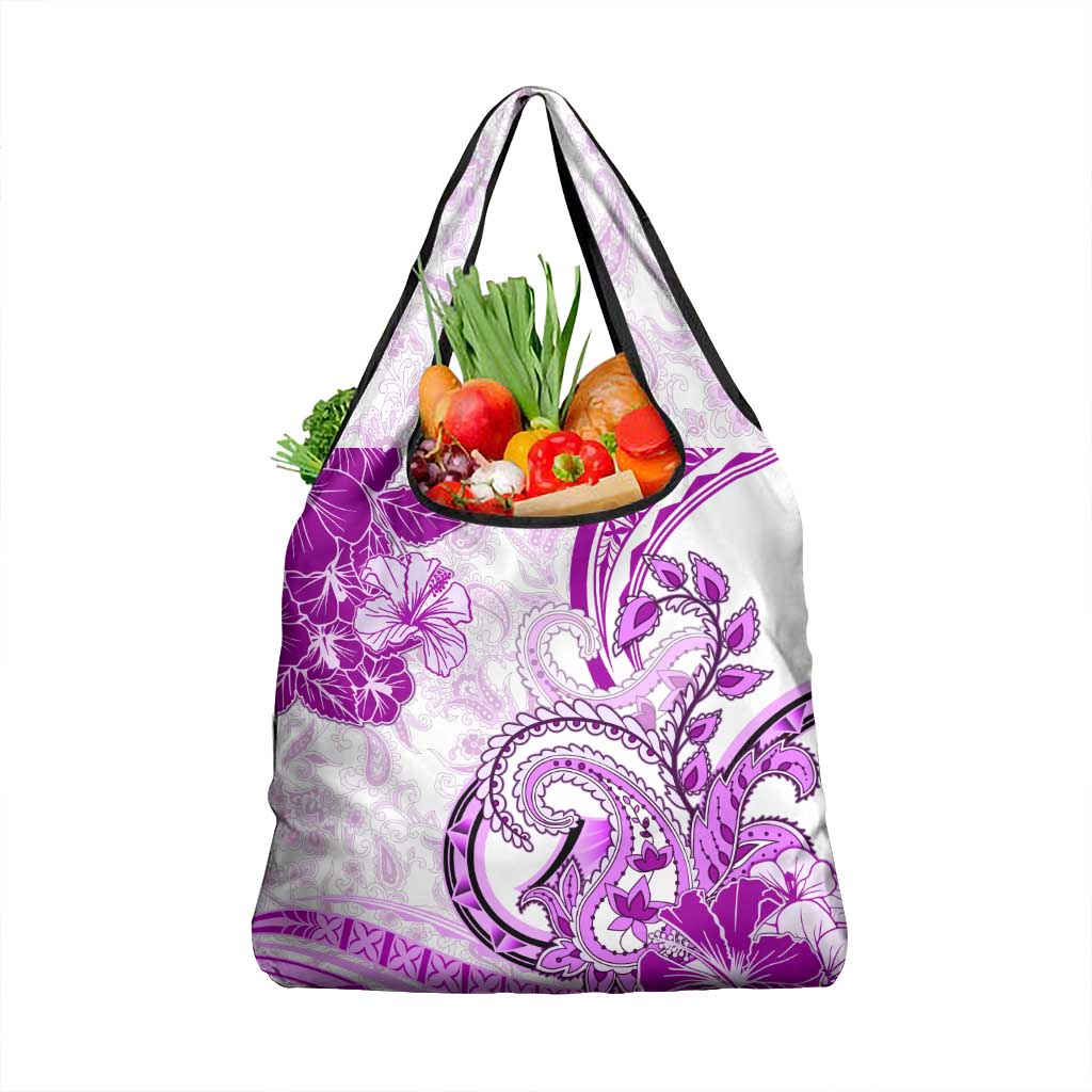 Polynesia Paisley Grocery Bag Mix Pink Polynesian Pattern