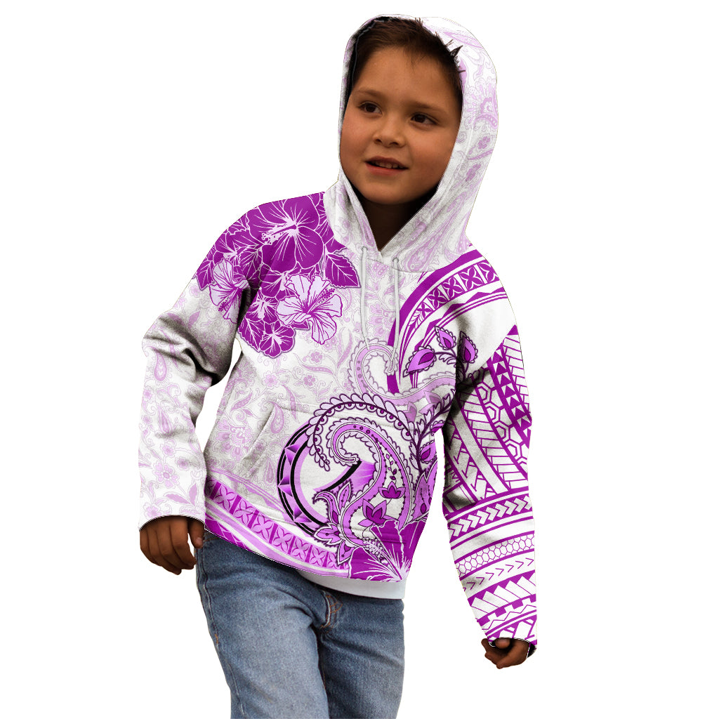 Polynesia Paisley Kid Hoodie Mix Pink Polynesian Pattern LT05 - Polynesian Pride
