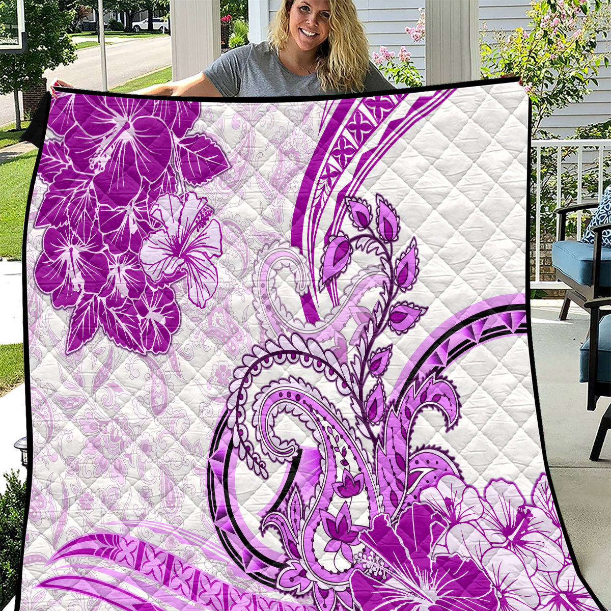Polynesia Paisley Quilt Mix Pink Polynesian Pattern LT05 Pink - Polynesian Pride