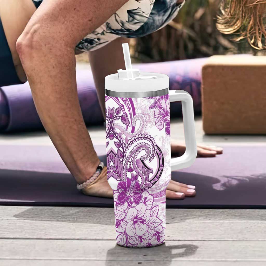 Polynesia Paisley Tumbler With Handle Mix Pink Polynesian Pattern