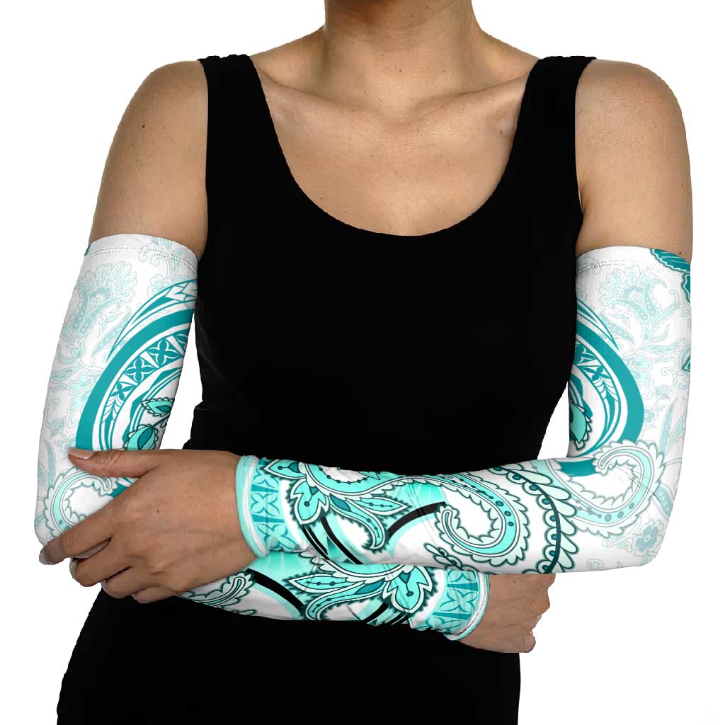 Polynesia Paisley Arm Sleeves Mix Teal Polynesian Pattern - Polynesian Pride