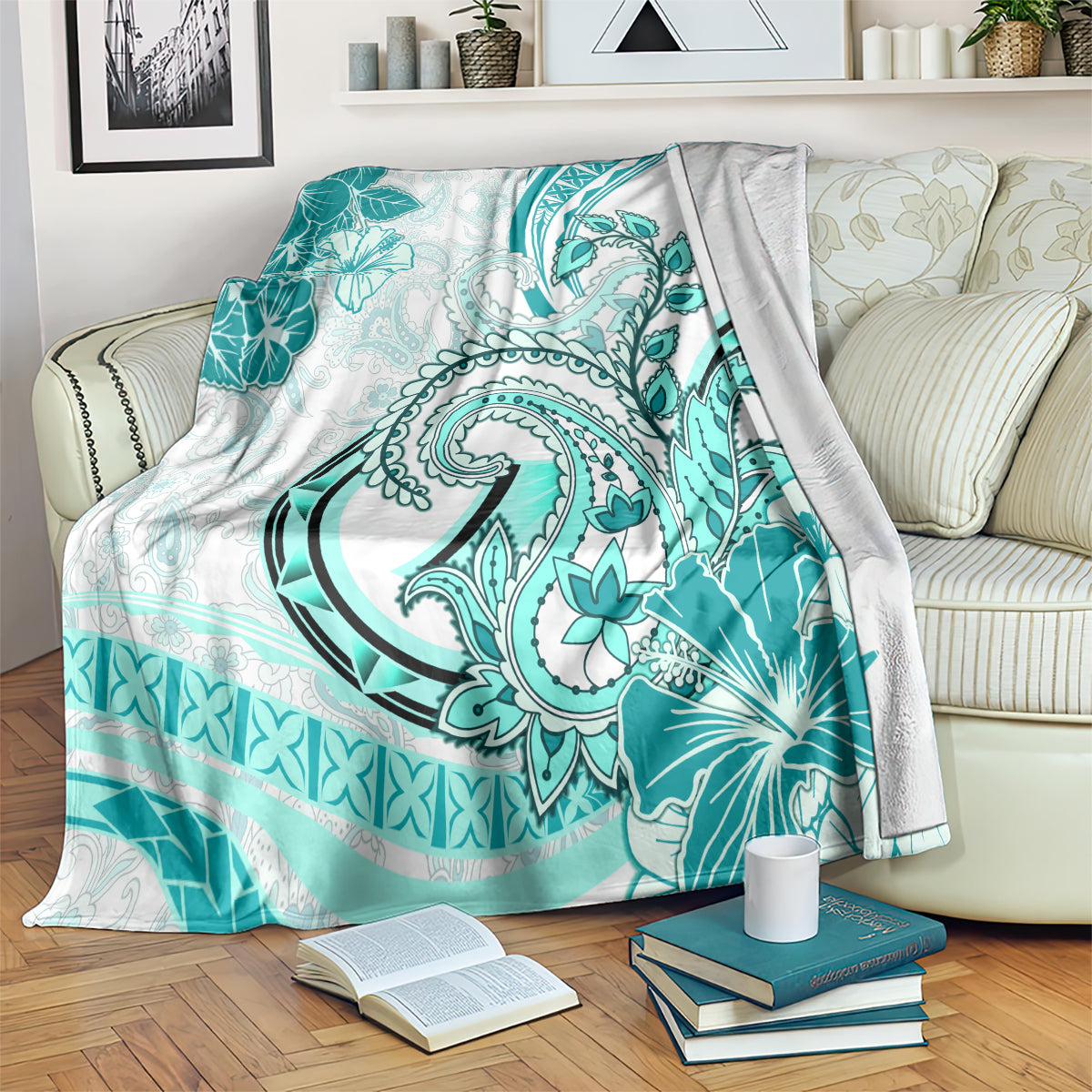 Polynesia Paisley Blanket Mix Teal Polynesian Pattern LT05 Teal - Polynesian Pride