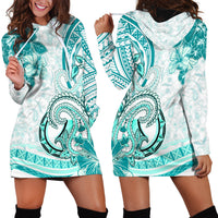 Polynesia Paisley Hoodie Dress Mix Teal Polynesian Pattern LT05 - Polynesian Pride
