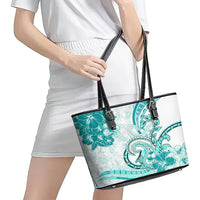 Polynesia Paisley Leather Tote Bag Mix Teal Polynesian Pattern LT05 - Polynesian Pride