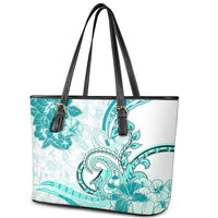 Polynesia Paisley Leather Tote Bag Mix Teal Polynesian Pattern LT05 - Polynesian Pride