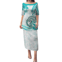 Polynesia Paisley Puletasi Mix Teal Polynesian Pattern LT05 Long Dress Teal - Polynesian Pride