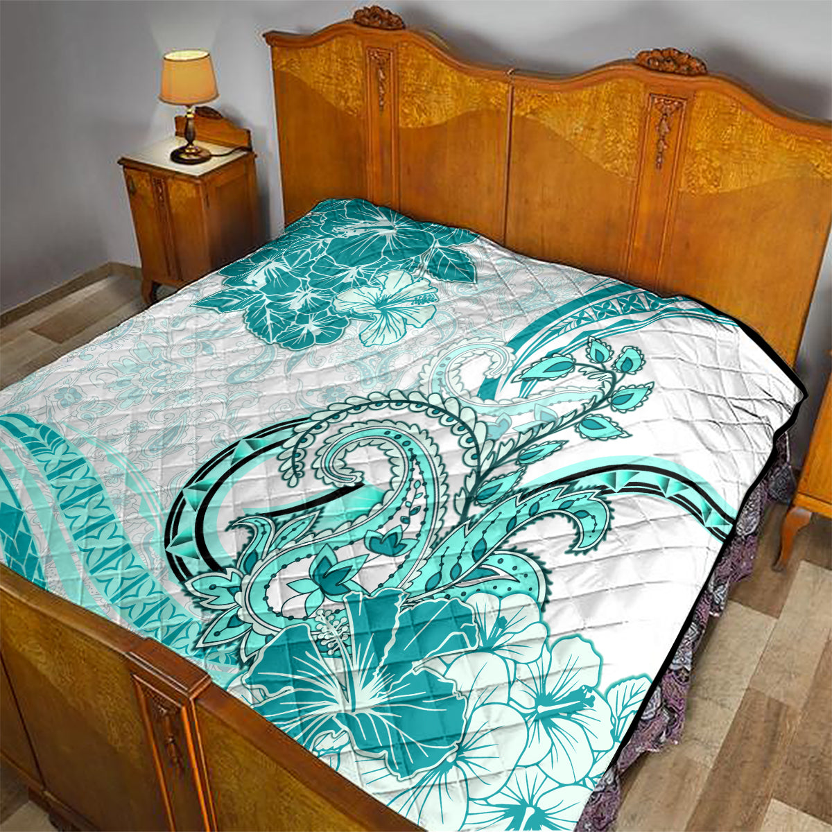 Polynesia Paisley Quilt Mix Teal Polynesian Pattern LT05 - Polynesian Pride