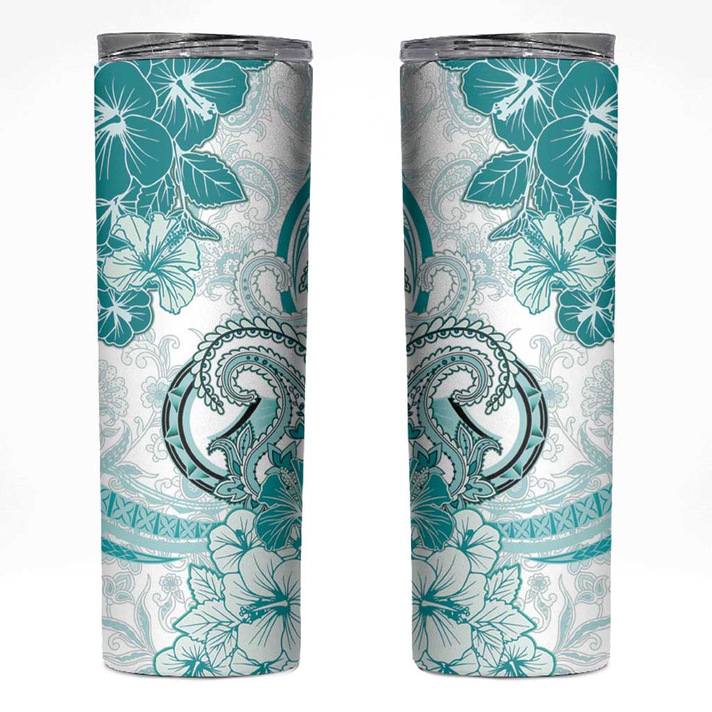 Polynesia Paisley Skinny Tumbler Mix Teal Polynesian Pattern