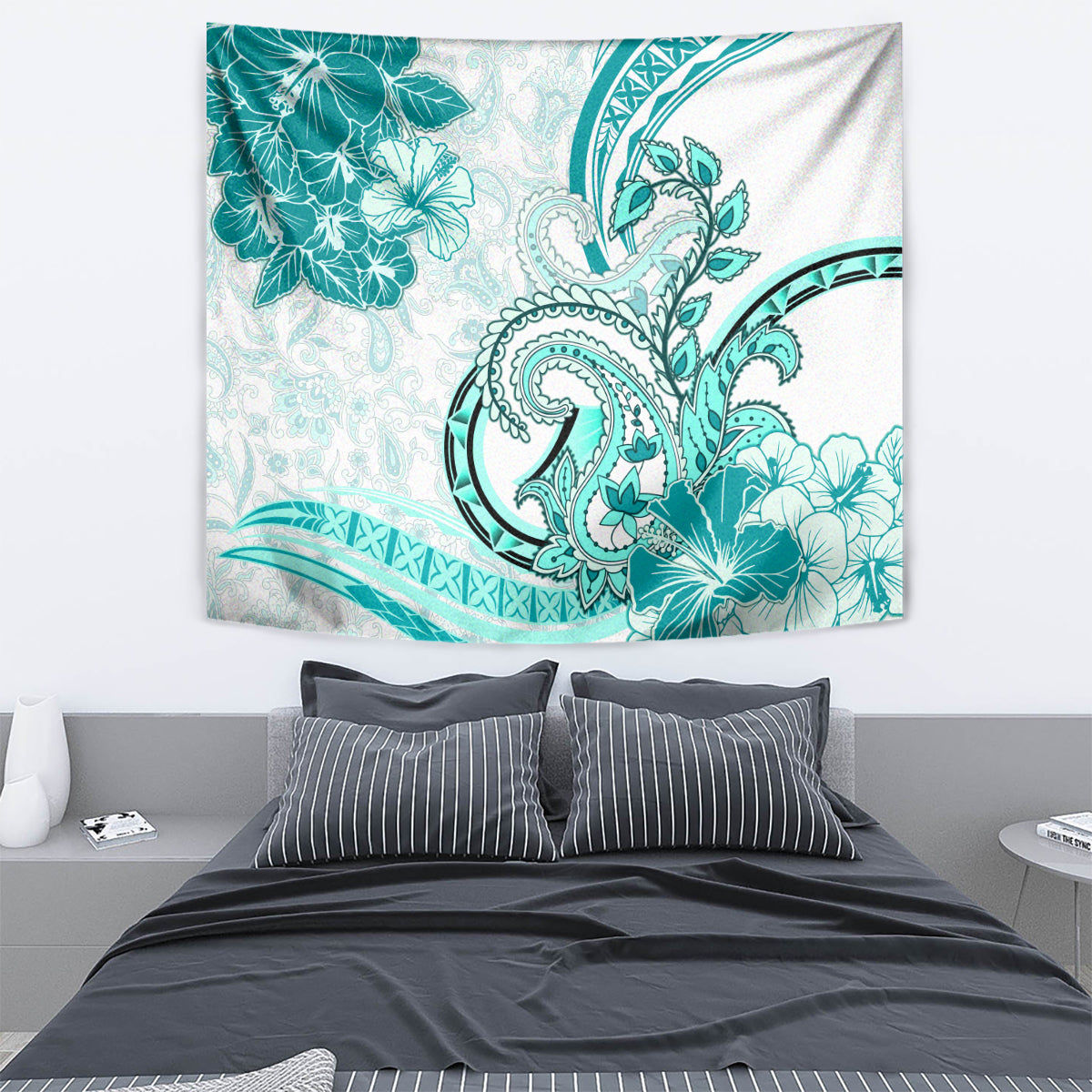 Polynesia Paisley Tapestry Mix Teal Polynesian Pattern