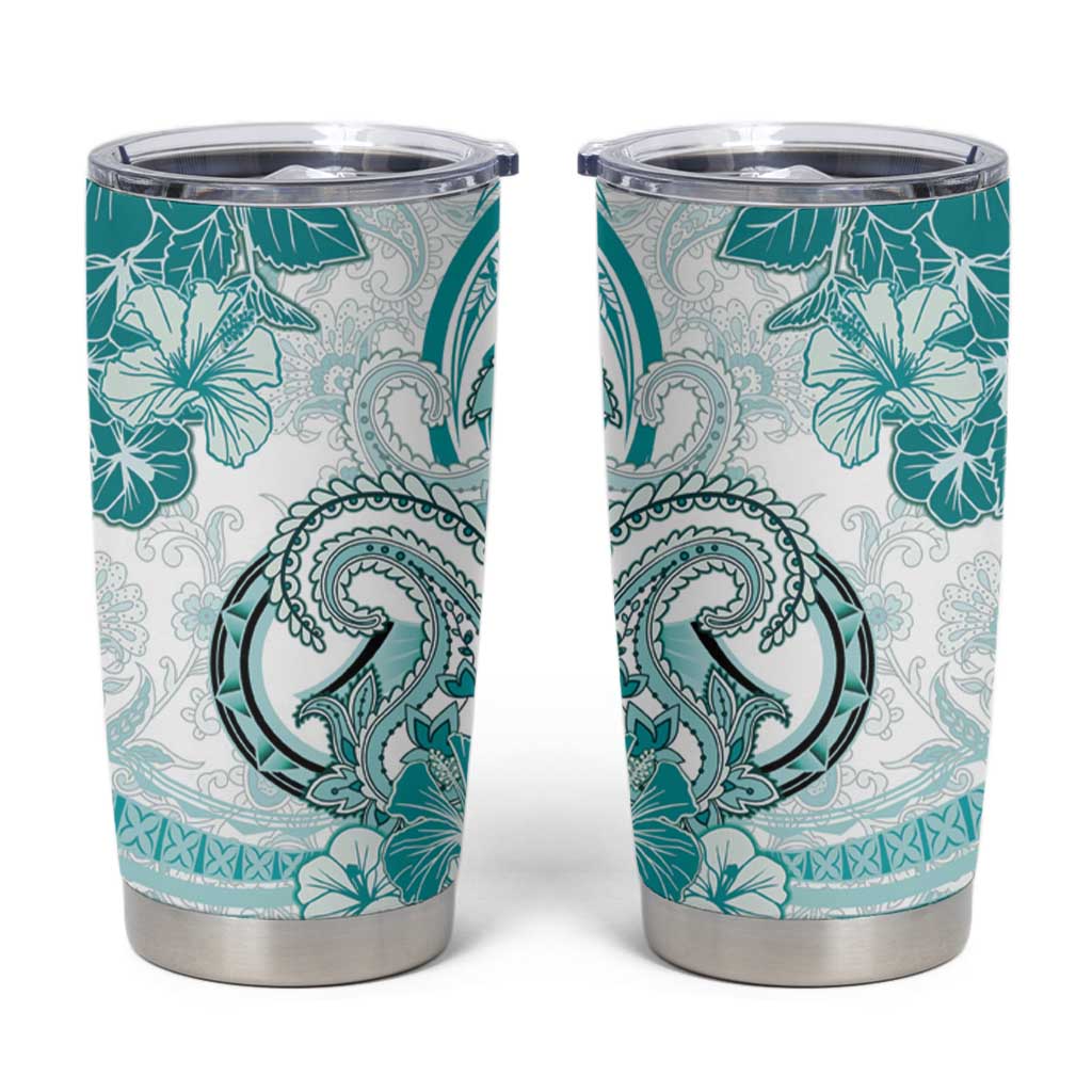 Polynesia Paisley Tumbler Cup Mix Teal Polynesian Pattern