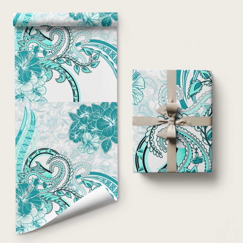 Polynesia Paisley Wrapping Paper Mix Teal Polynesian Pattern LT05 58" × 23" Teal - Polynesian Pride