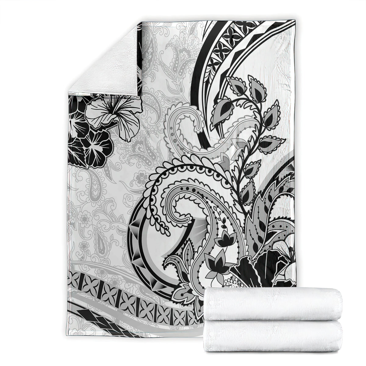 Polynesia Paisley Blanket Mix White Polynesian Pattern LT05 - Polynesian Pride