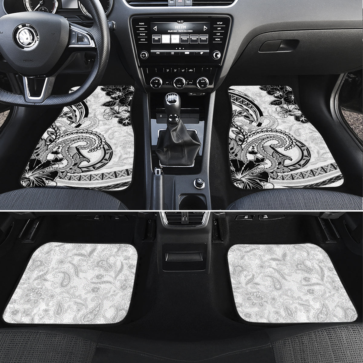 Polynesia Paisley Car Mats Mix White Polynesian Pattern