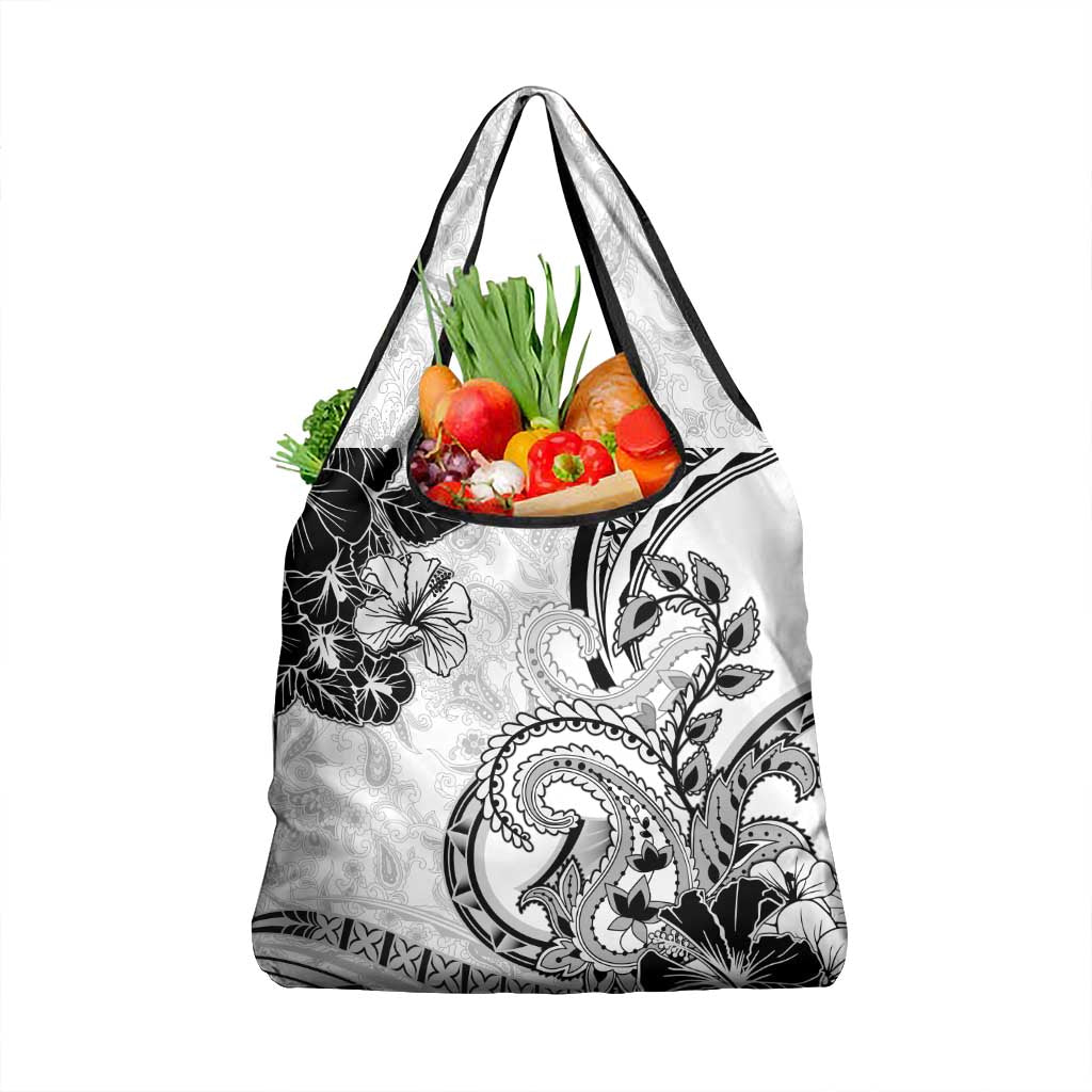 Polynesia Paisley Grocery Bag Mix White Polynesian Pattern