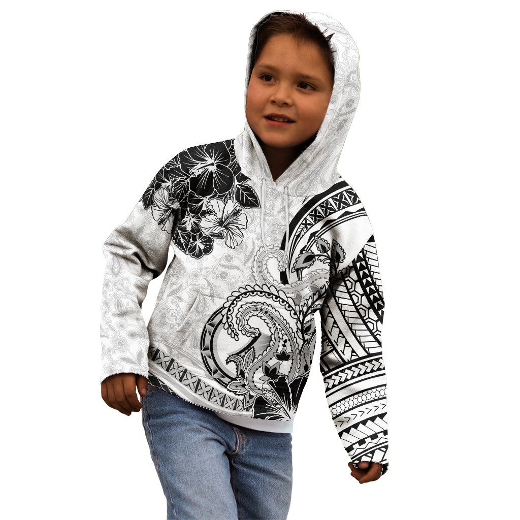 Polynesia Paisley Kid Hoodie Mix White Polynesian Pattern LT05 - Polynesian Pride