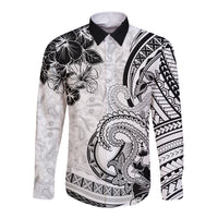 Polynesia Paisley Long Sleeve Button Shirt Mix White Polynesian Pattern LT05 Unisex White - Polynesian Pride