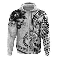 Polynesia Paisley Zip Hoodie Mix White Polynesian Pattern LT05 Zip Hoodie White - Polynesian Pride