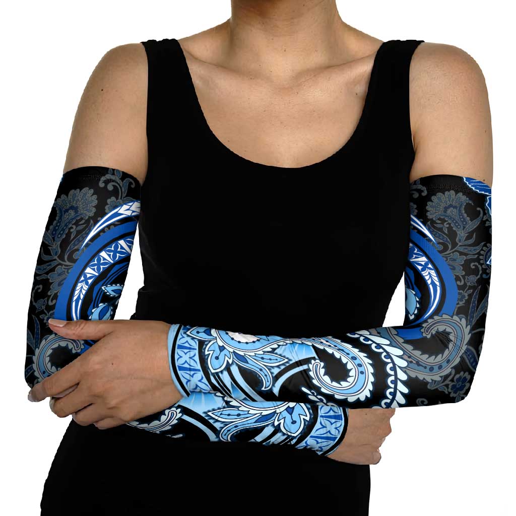 Polynesia Paisley Arm Sleeves Mix Blue Polynesian Pattern LT05 - Polynesian Pride