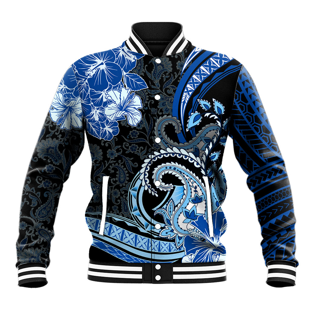 Polynesia Paisley Baseball Jacket Mix Blue Polynesian Pattern LT05 Unisex Blue - Polynesian Pride
