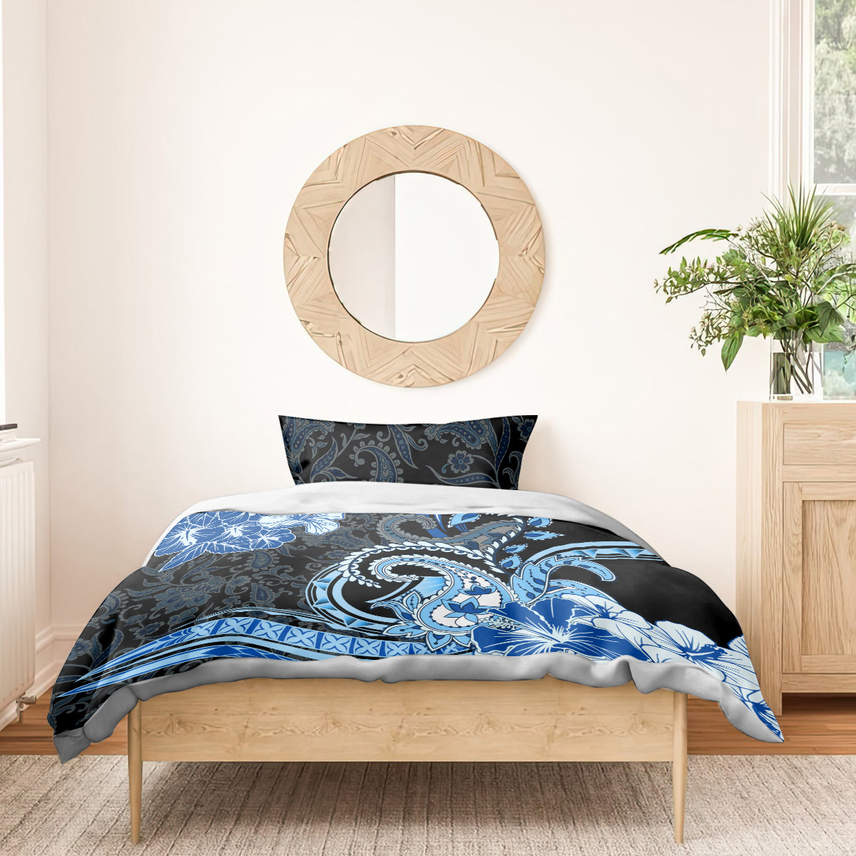 Polynesia Paisley Bedding Set Mix Blue Polynesian Pattern