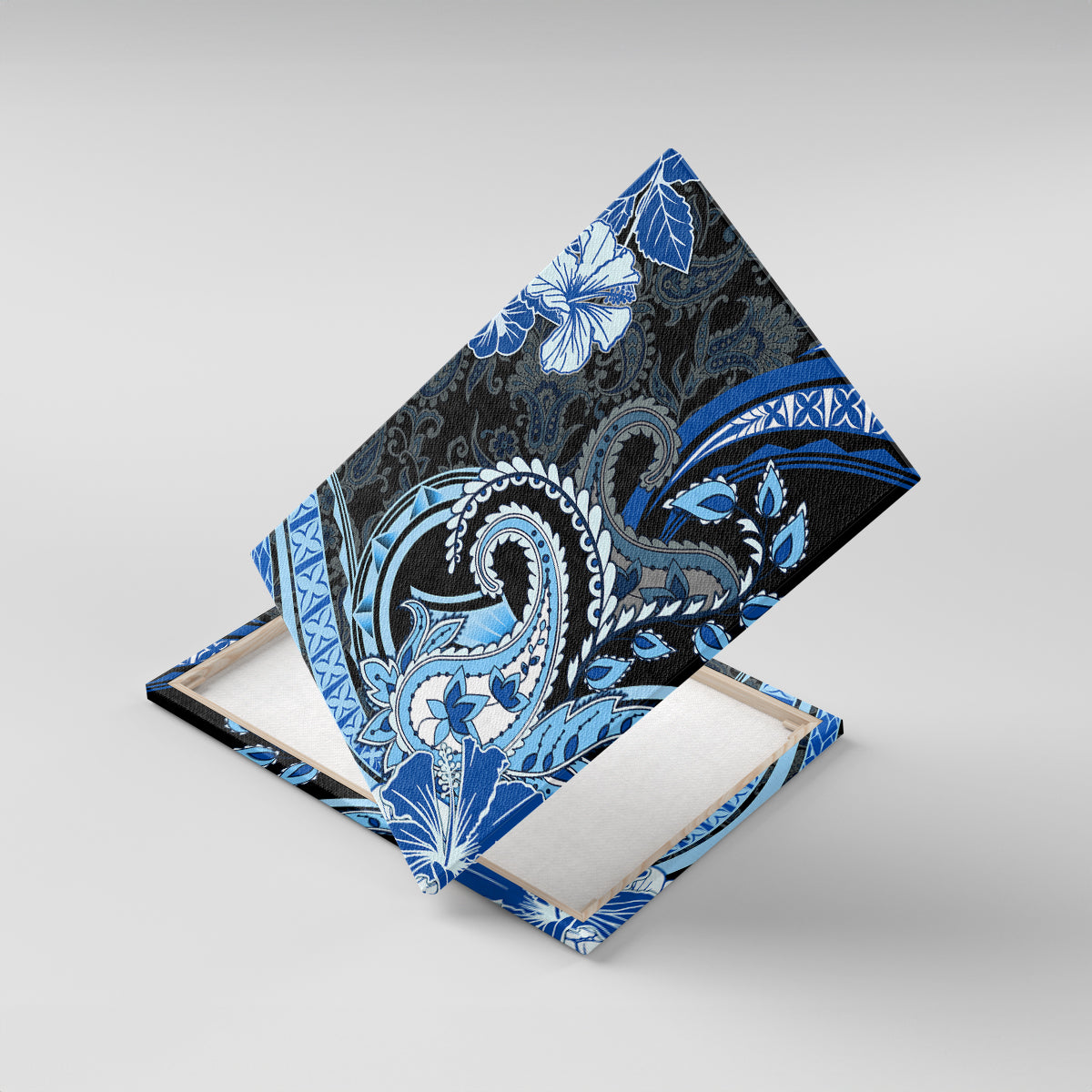 Polynesia Paisley Canvas Wall Art Mix Blue Polynesian Pattern