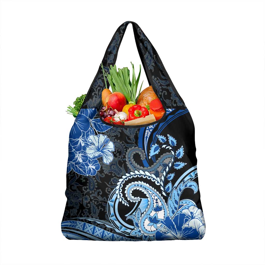 Polynesia Paisley Grocery Bag Mix Blue Polynesian Pattern