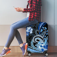 Polynesia Paisley Luggage Cover Mix Blue Polynesian Pattern