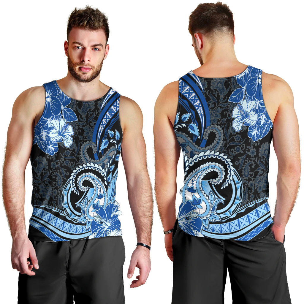 Polynesia Paisley Men Tank Top Mix Blue Polynesian Pattern LT05 - Polynesian Pride