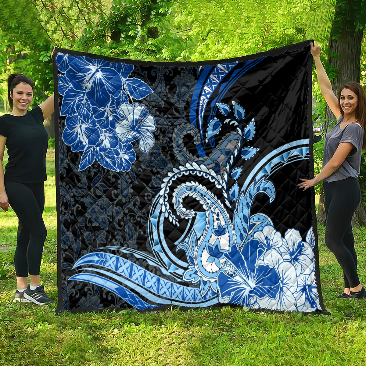 Polynesia Paisley Quilt Mix Blue Polynesian Pattern LT05 - Polynesian Pride