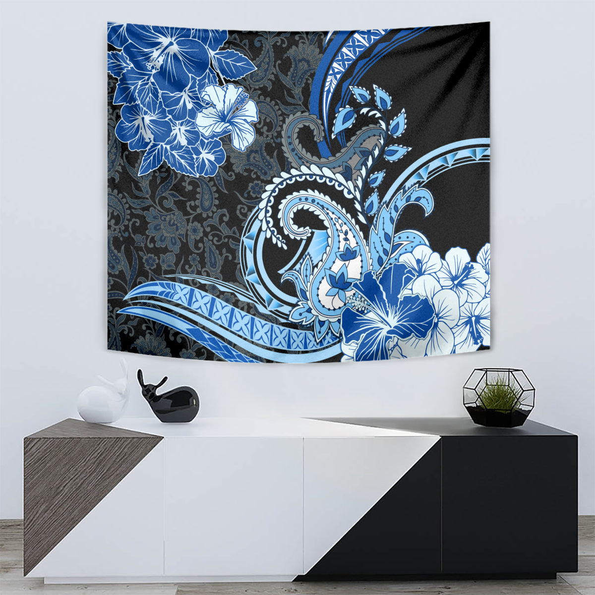Polynesia Paisley Tapestry Mix Blue Polynesian Pattern