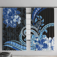 Polynesia Paisley Window Curtain Mix Blue Polynesian Pattern LT05 With Hooks Blue - Polynesian Pride