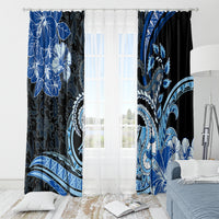 Polynesia Paisley Window Curtain Mix Blue Polynesian Pattern LT05 - Polynesian Pride