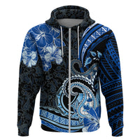 Polynesia Paisley Zip Hoodie Mix Blue Polynesian Pattern LT05 Zip Hoodie Blue - Polynesian Pride