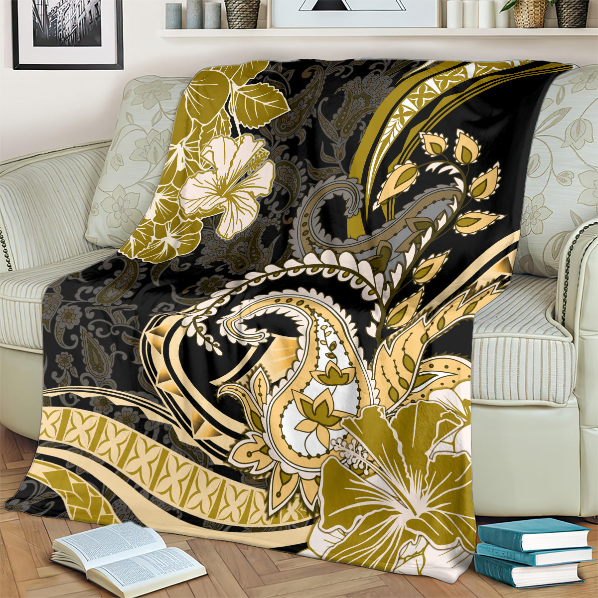 Polynesia Paisley Blanket Mix Gold Polynesian Pattern LT05 - Polynesian Pride