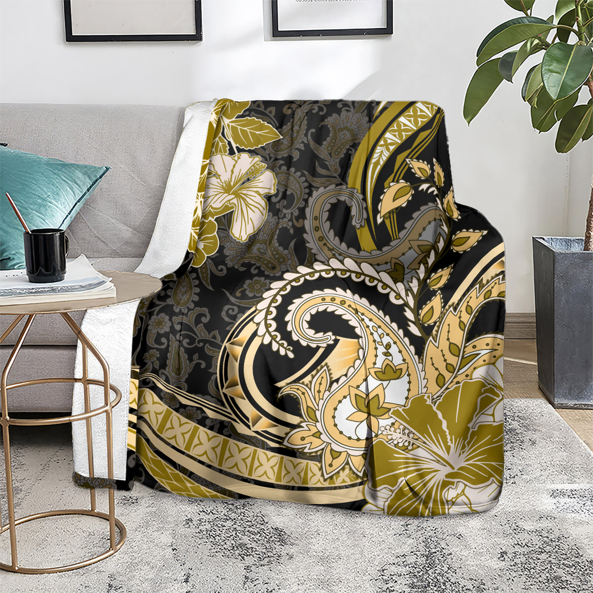 Polynesia Paisley Blanket Mix Gold Polynesian Pattern LT05 - Polynesian Pride