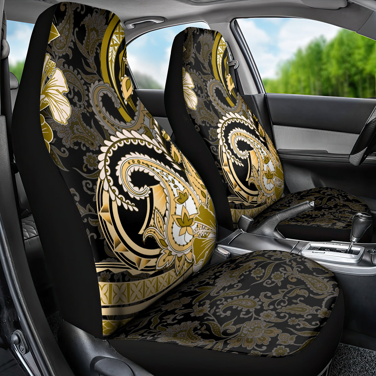 Polynesia Paisley Car Seat Cover Mix Gold Polynesian Pattern