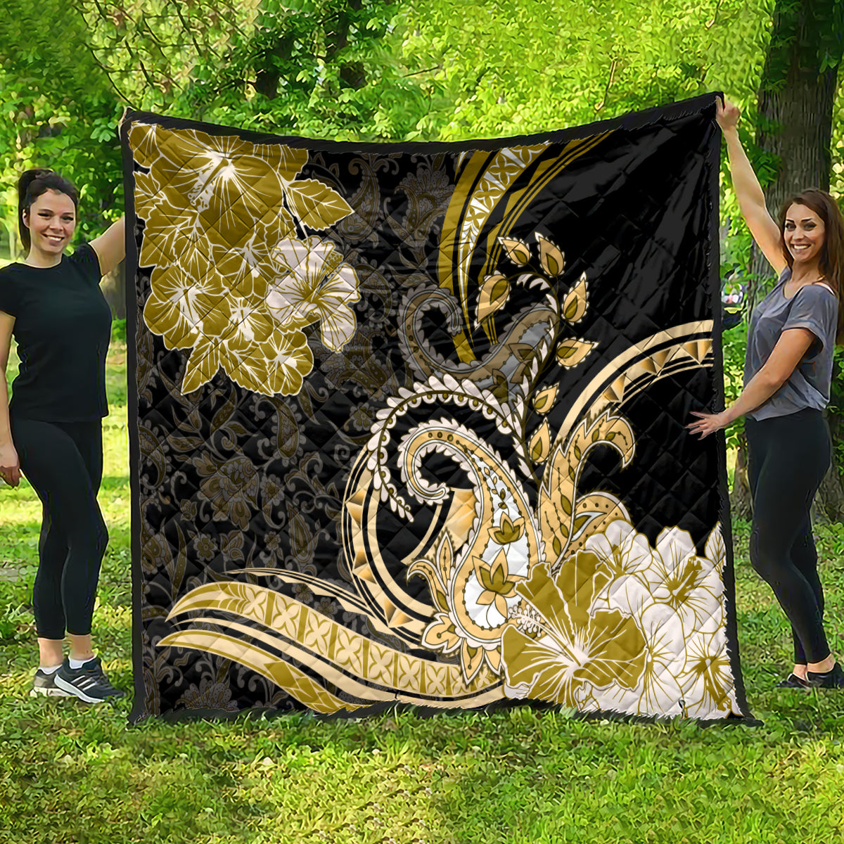 Polynesia Paisley Quilt Mix Gold Polynesian Pattern LT05 - Polynesian Pride