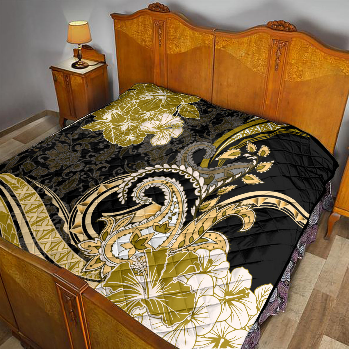 Polynesia Paisley Quilt Mix Gold Polynesian Pattern LT05 - Polynesian Pride