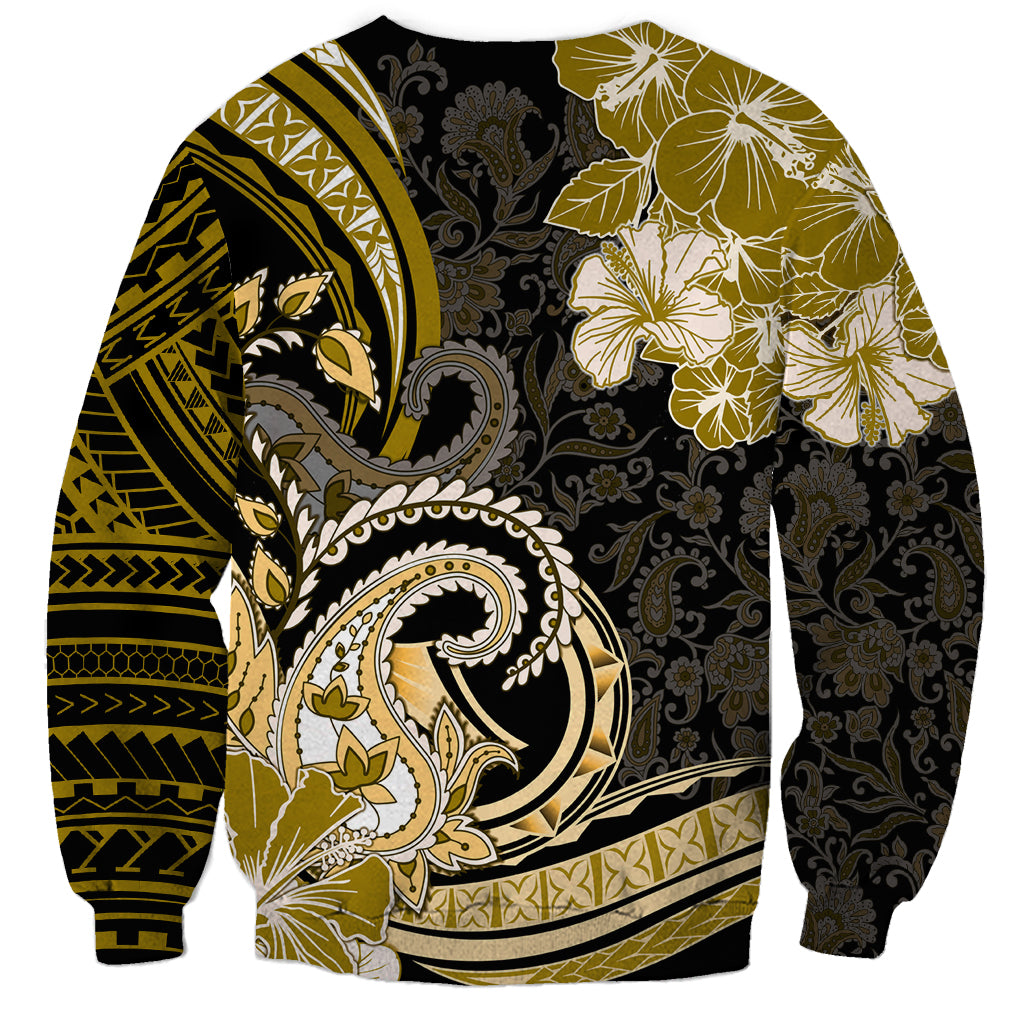 Polynesia Paisley Sweatshirt Mix Gold Polynesian Pattern LT05 - Polynesian Pride