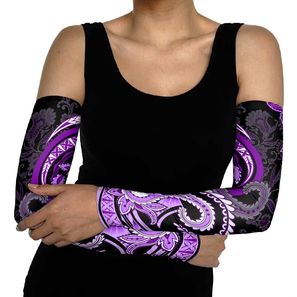 Polynesia Paisley Arm Sleeves Mix Purple Polynesian Pattern LT05 - Polynesian Pride