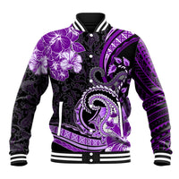 Polynesia Paisley Baseball Jacket Mix Purple Polynesian Pattern LT05 Unisex Purple - Polynesian Pride