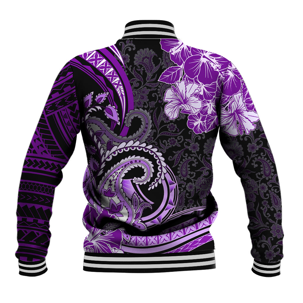 Polynesia Paisley Baseball Jacket Mix Purple Polynesian Pattern LT05 - Polynesian Pride
